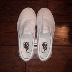 White slip on vans
